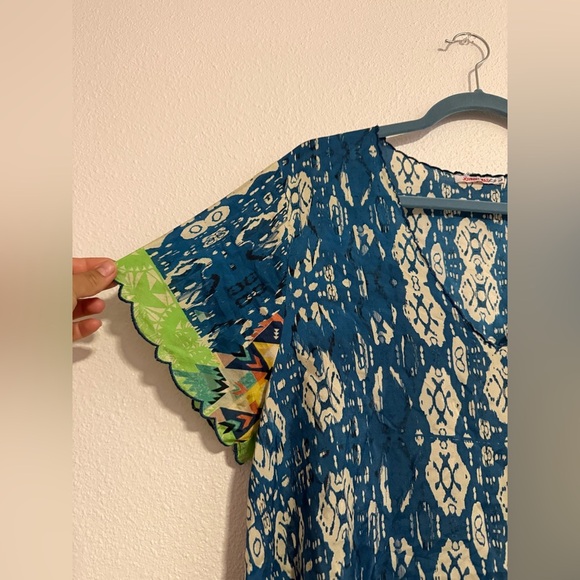 Johnny Was Puente Silk Tunic Geometric Print Top - Picture 4 of 9